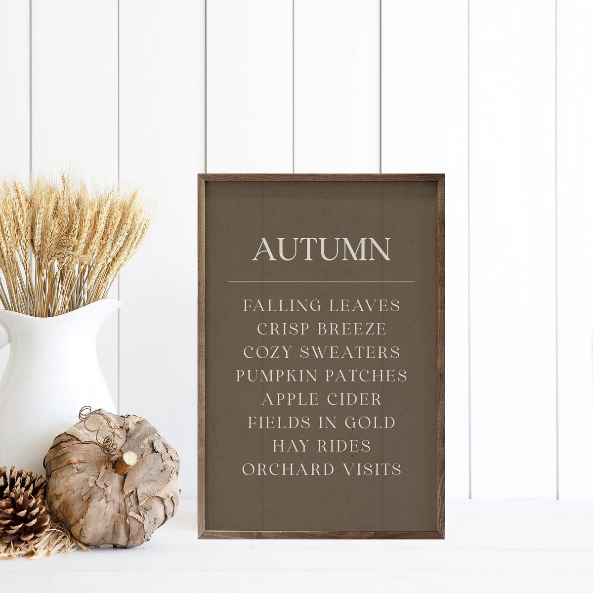 Kendrick Home Walnut Frames Autumn Comforts Printed and Framed Wall Sign