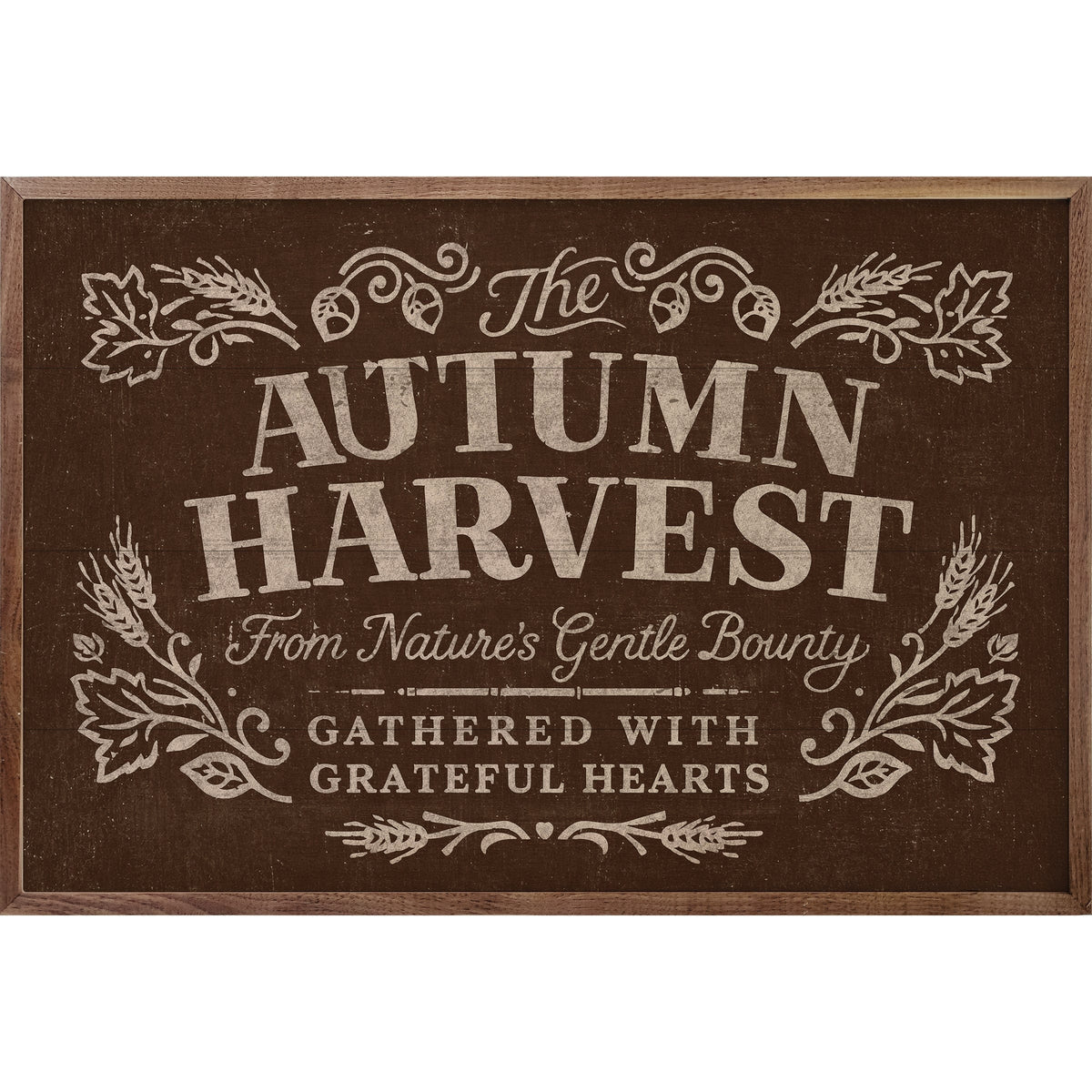 Kendrick Home Walnut Frames 8x5 Autumn Harvest Brown Printed and Framed Wall Sign