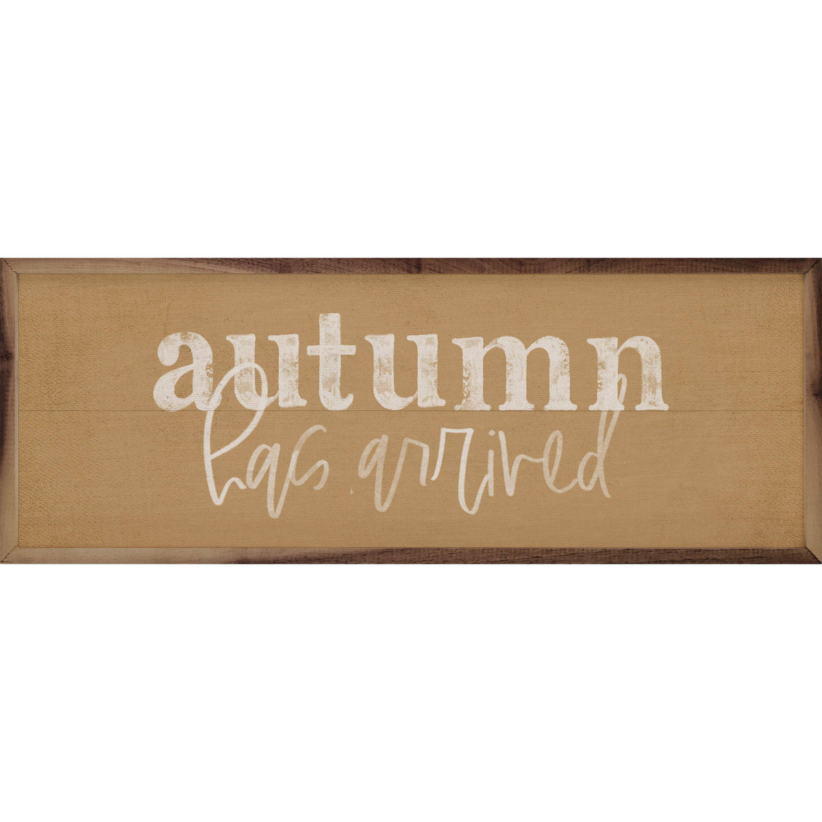 Kendrick Home Walnut Frames 12x4 / GOLD Autumn Has Arrived Printed and Framed Wall Sign