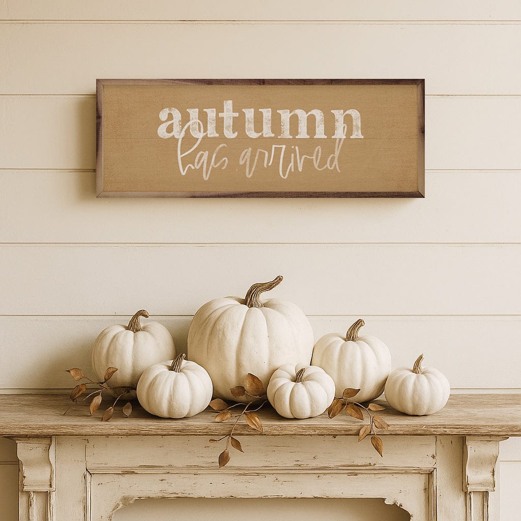 Kendrick Home Walnut Frames Autumn Has Arrived Printed and Framed Wall Sign
