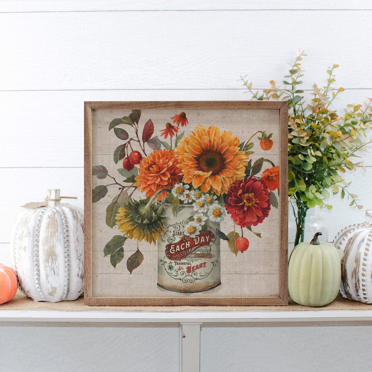 Kendrick Home Walnut Frames Autumn In Bloom III Each Day By Lisa Audit Printed and Framed Wall Sign
