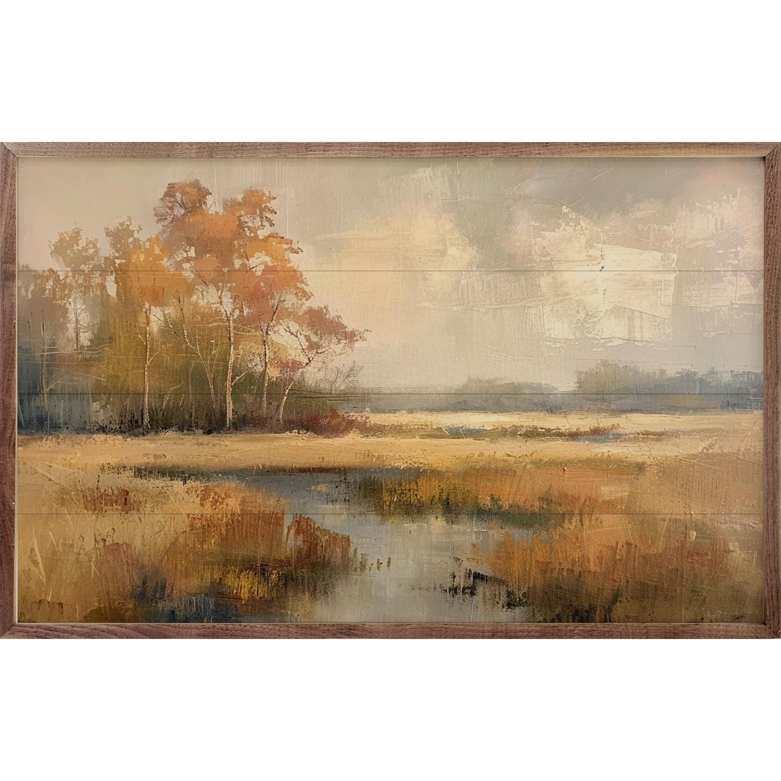 Kendrick Home Walnut Frames 8x5 Autumn Landscape Printed and Framed Wall Sign