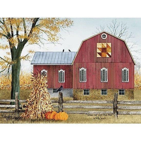 Autumn Leaf Quilt Block Barn By Billy Jacobs Art Print - 12 X 16-Penny Lane Publishing-The Village Merchant