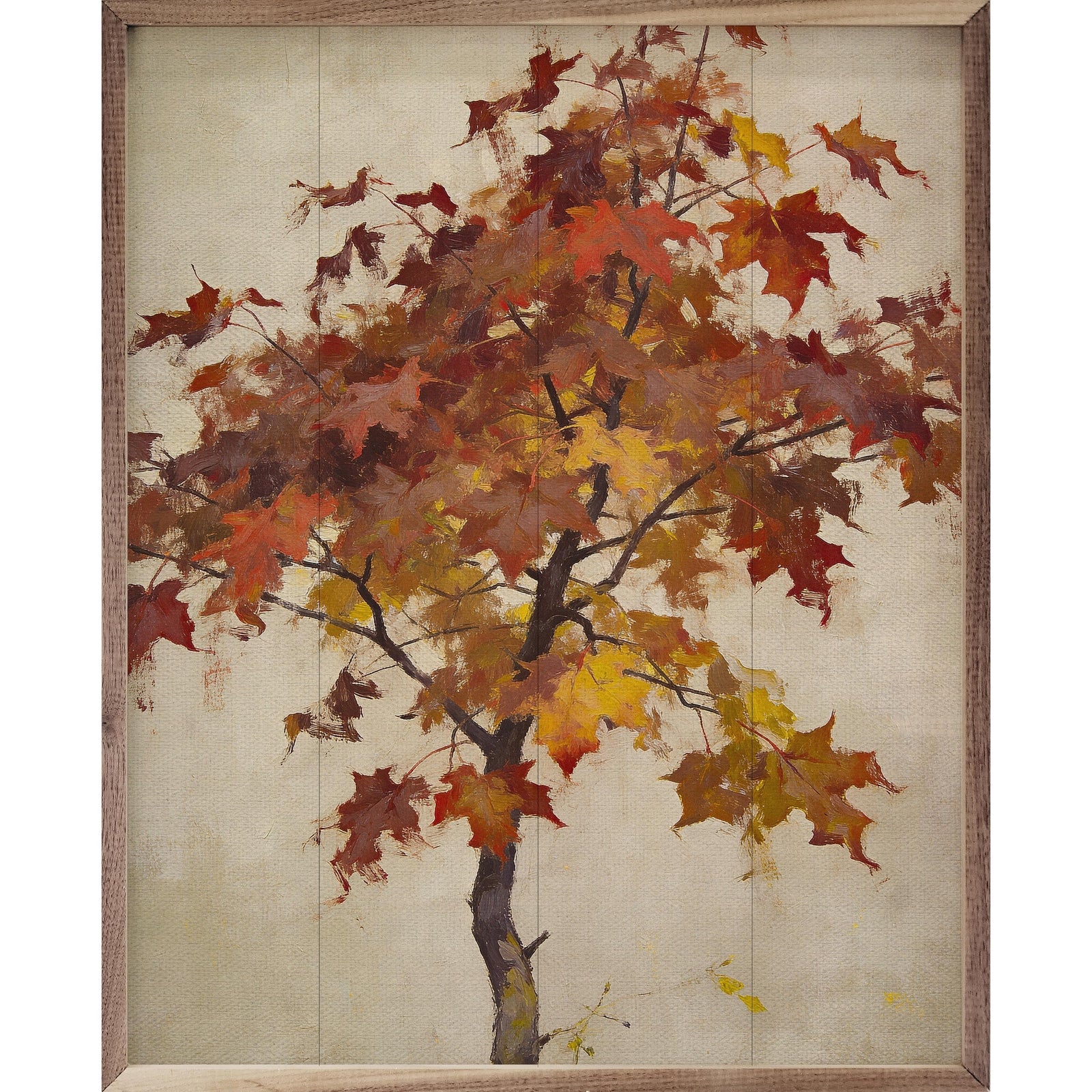 Kendrick Home Walnut Frames 8x10 Autumn Maple Tree Study Printed and Framed Wall Sign