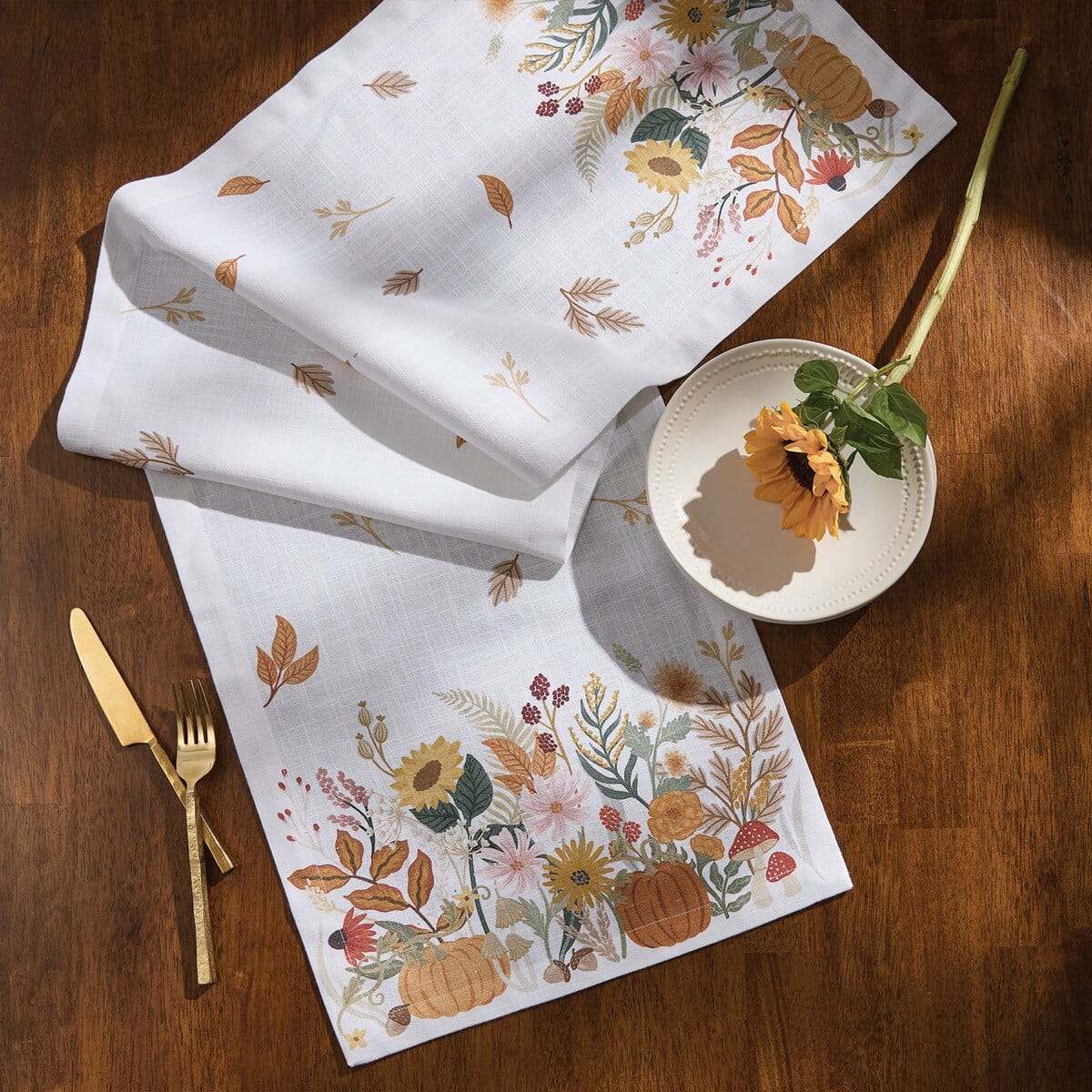 Autumn Meadow Printed Table Runner 54'' Long