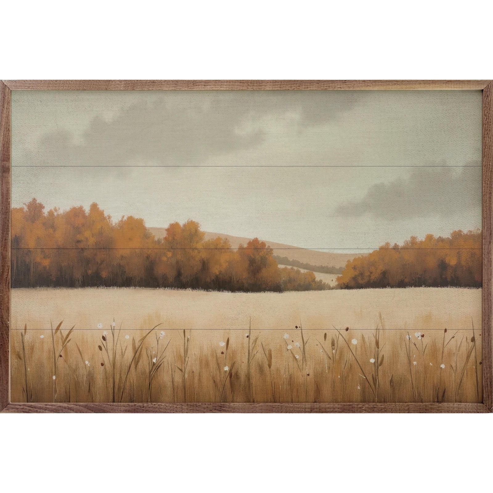 Kendrick Home Walnut Frames Autumn’s Quiet Hour Printed and Framed Wall Sign