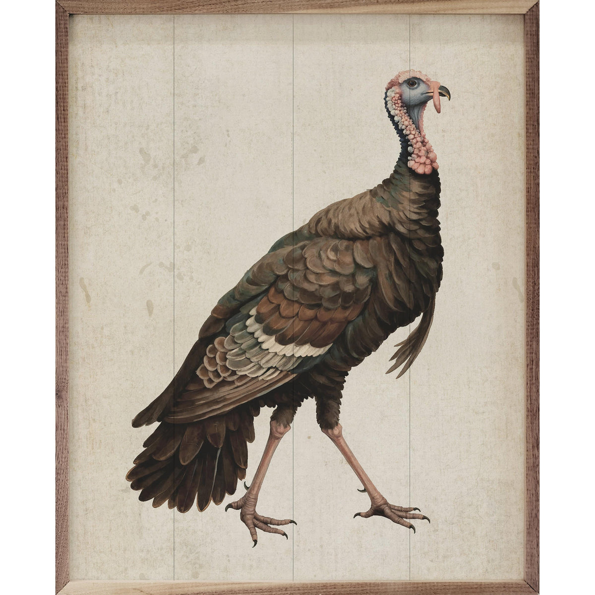 Kendrick Home Walnut Frames 8x10 Autumn Turkey Printed and Framed Wall Sign