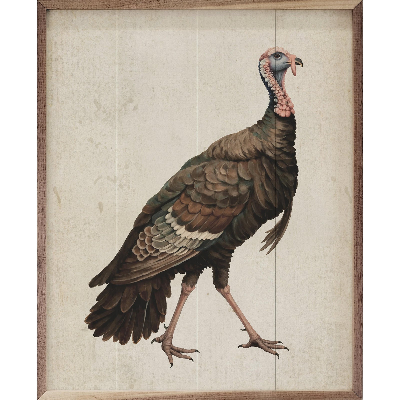 Kendrick Home Walnut Frames 8x10 Autumn Turkey Printed and Framed Wall Sign