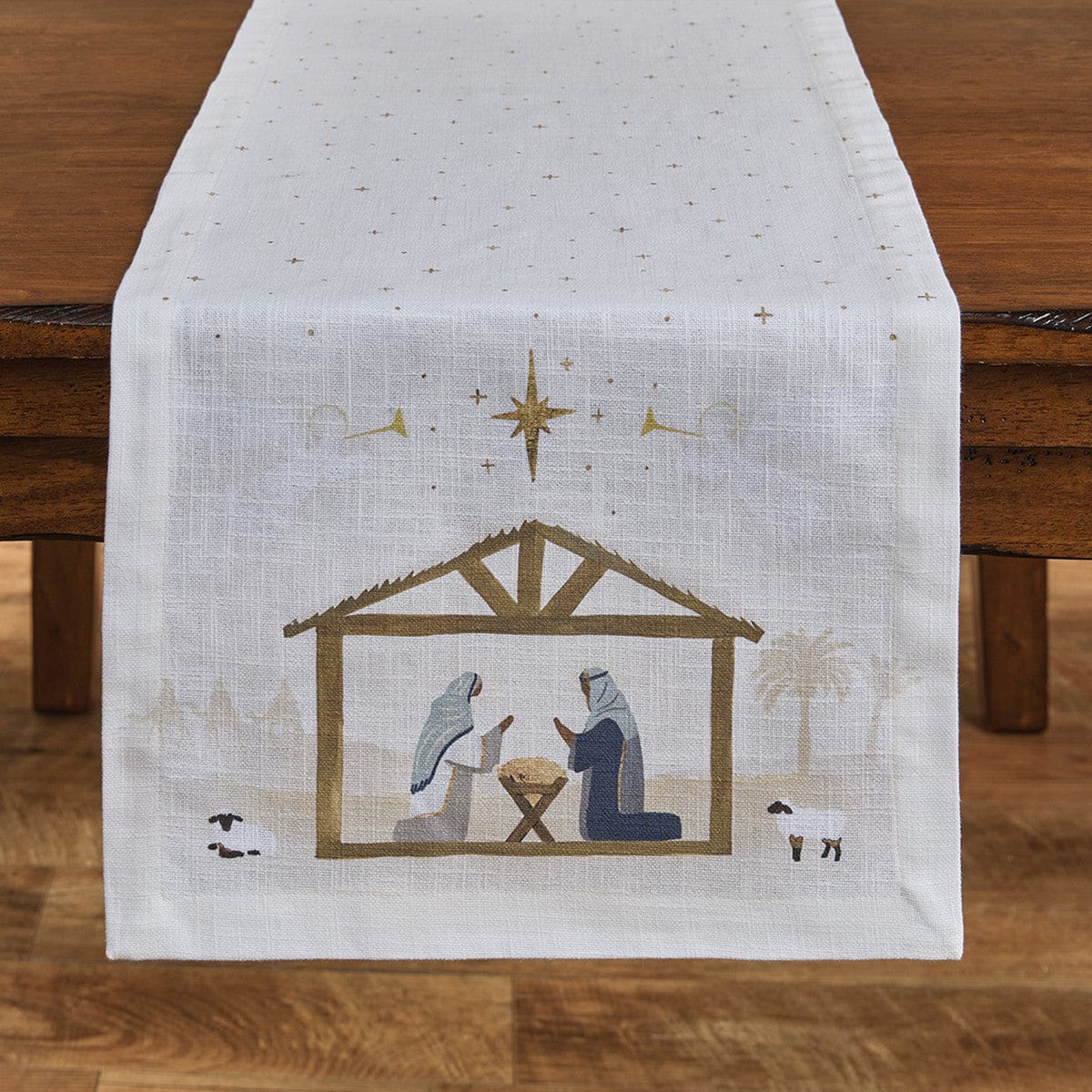 Away In A Manger Table Runner 54&quot; Long