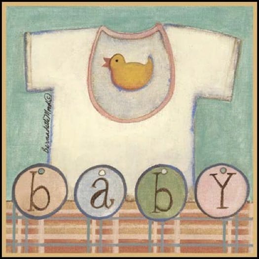 Baby Tshirt By Bernadette Deming Art Print - 8 X 8-Penny Lane Publishing-The Village Merchant