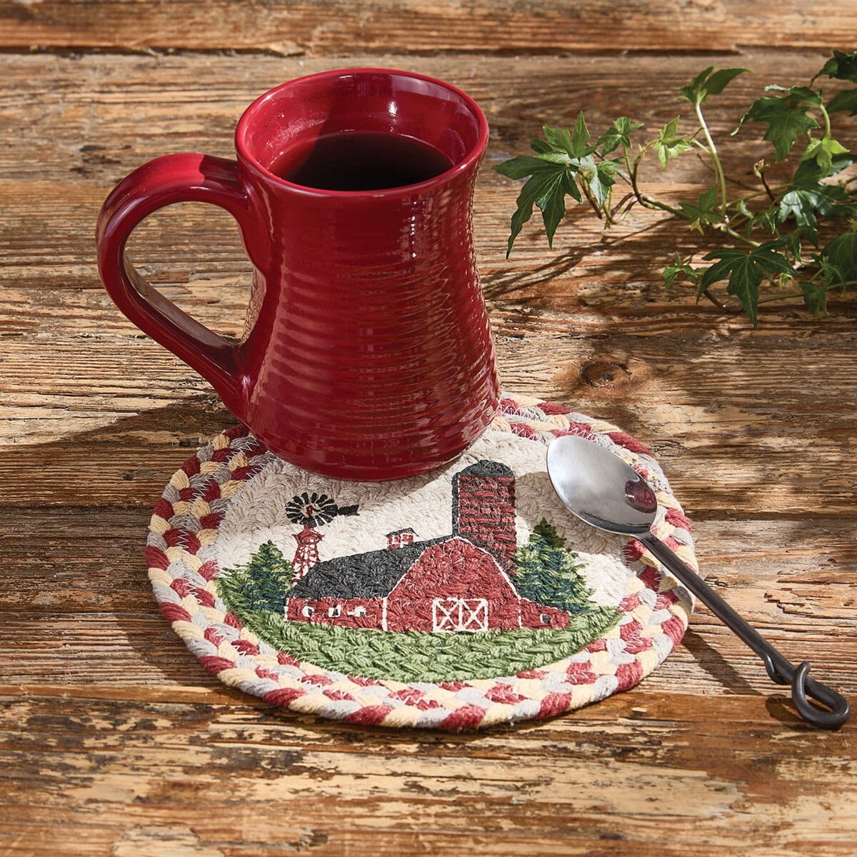 Park Designs Trivet Barn Braided & Printed Trivet 8" Diameter Round Set of 2