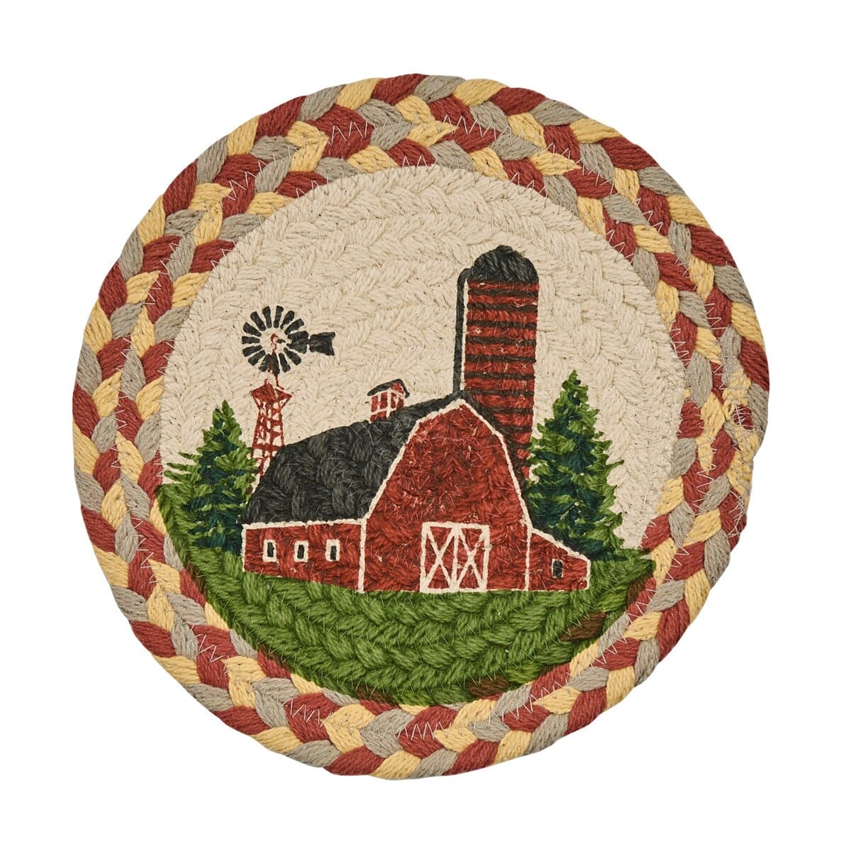 Park Designs Trivet Barn Braided & Printed Trivet 8" Diameter Round Set of 2