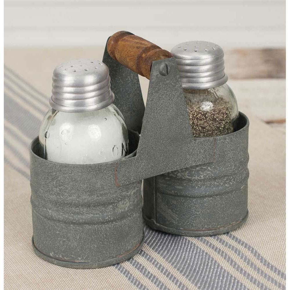 Barn Roof Mini Mason Jars Salt &amp; Pepper Shakers With Caddy-CTW Home-The Village Merchant