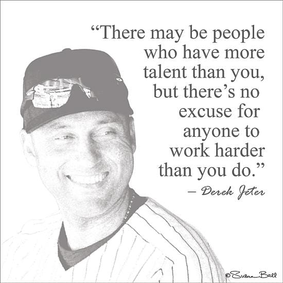 Baseball Greats - Derek Jeter By Susan Ball Art Print - 12 X 12-Penny Lane Publishing-The Village Merchant