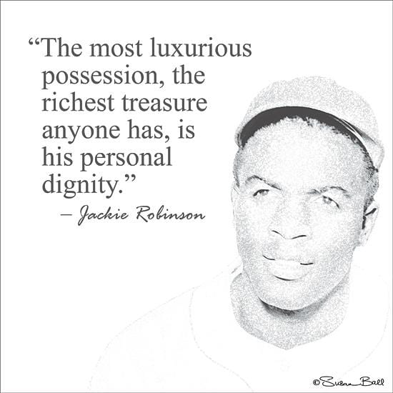 Baseball Greats - Jackie Robinson By Susan Ball Art Print - 12 X 12-Penny Lane Publishing-The Village Merchant