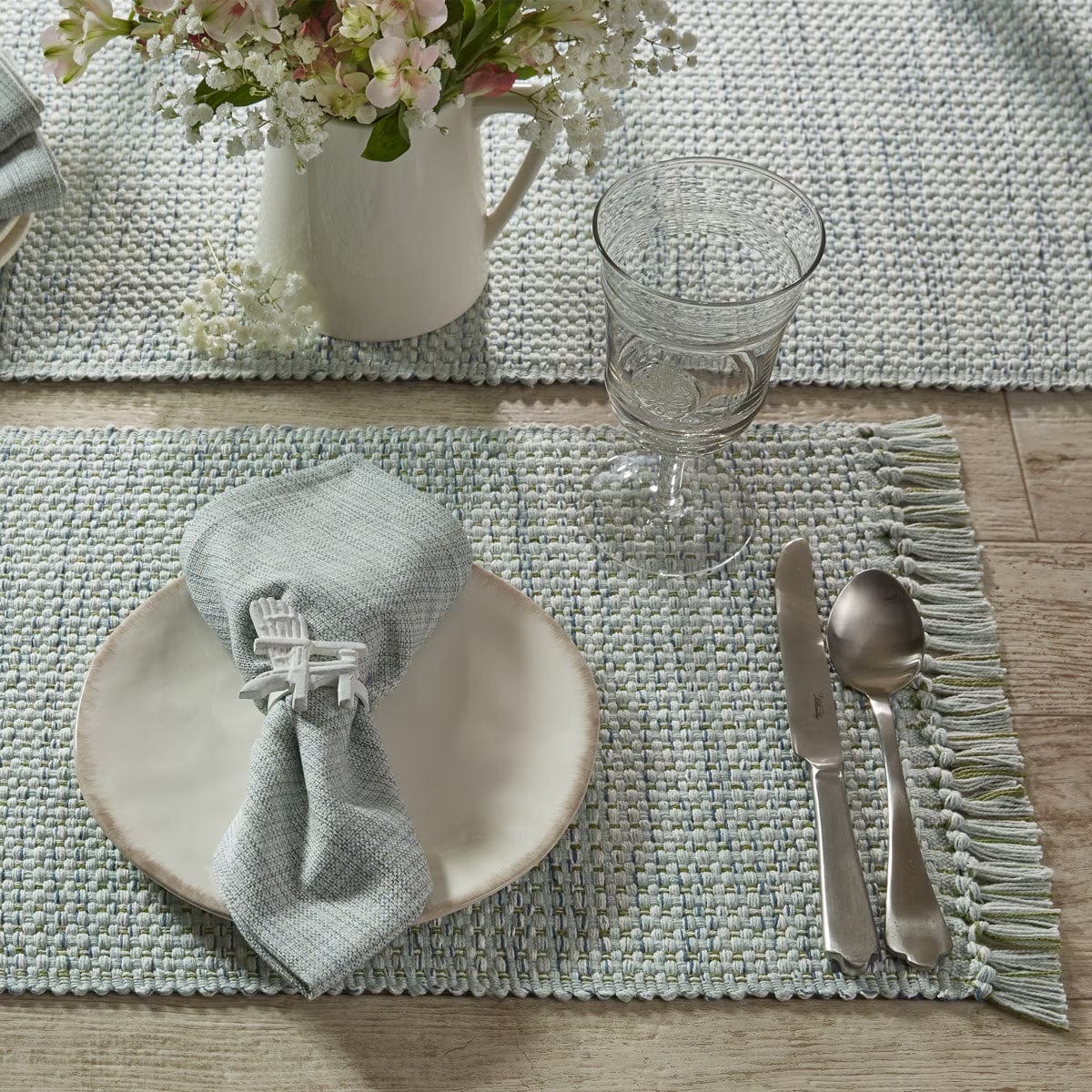 Basketweave Barely Blue Napkin - Set of 2