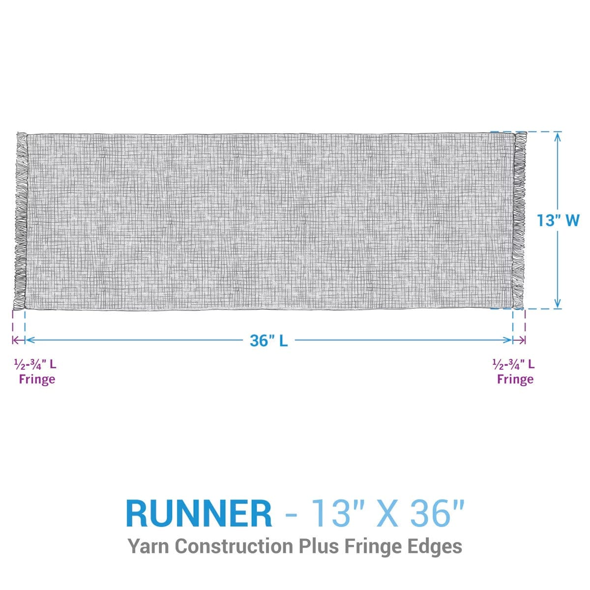 Basketweave Dusk Table Runner 36&quot; Long