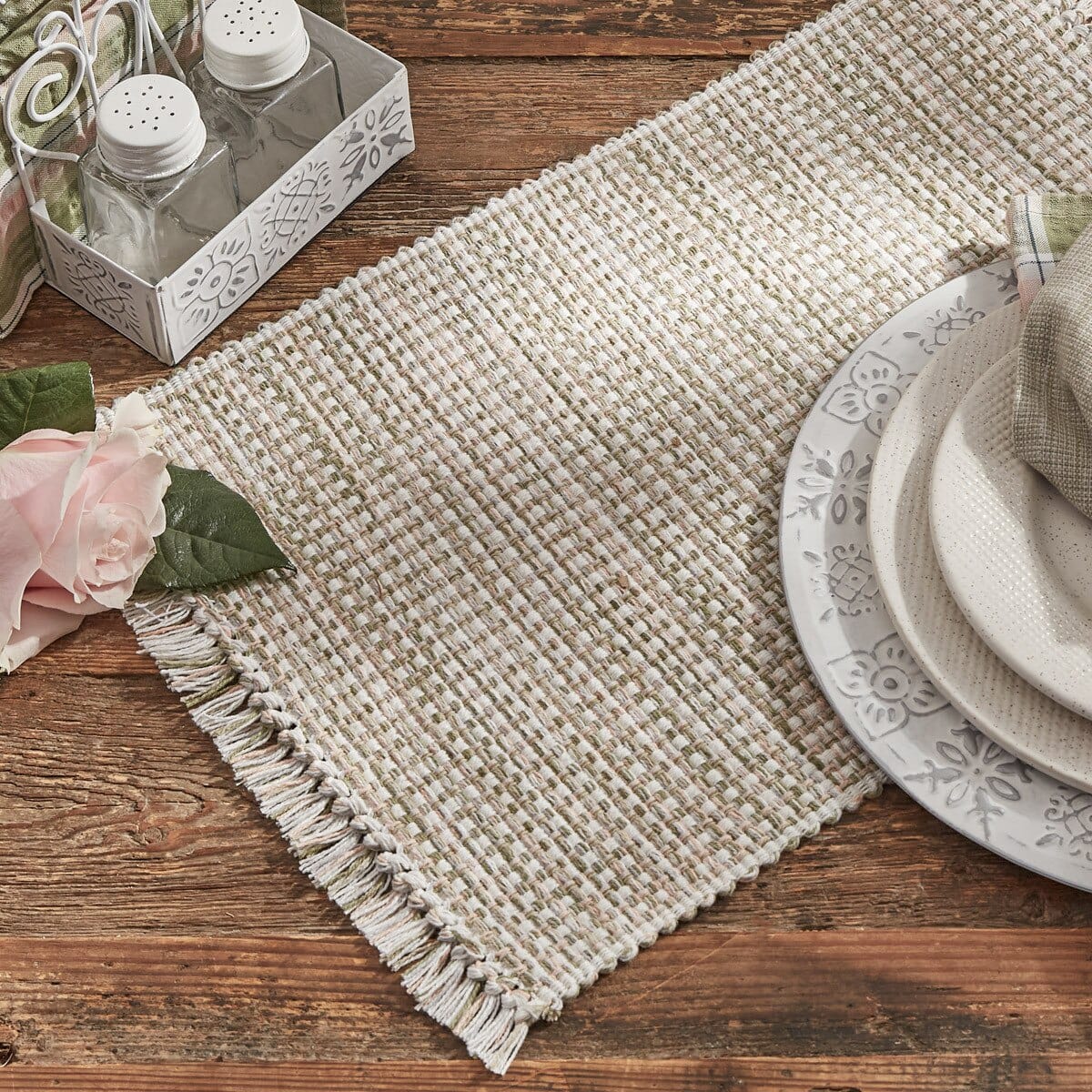 Basketweave Meadow Table Runner 36&quot; Long