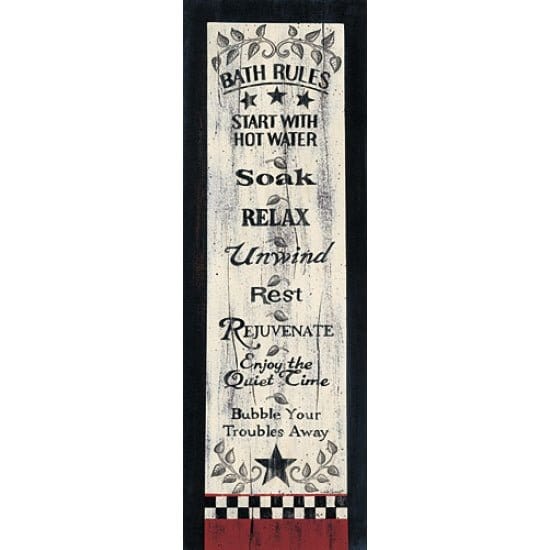 Bath Rules By Linda Spivey Art Print - 8 X 24-Penny Lane Publishing-The Village Merchant