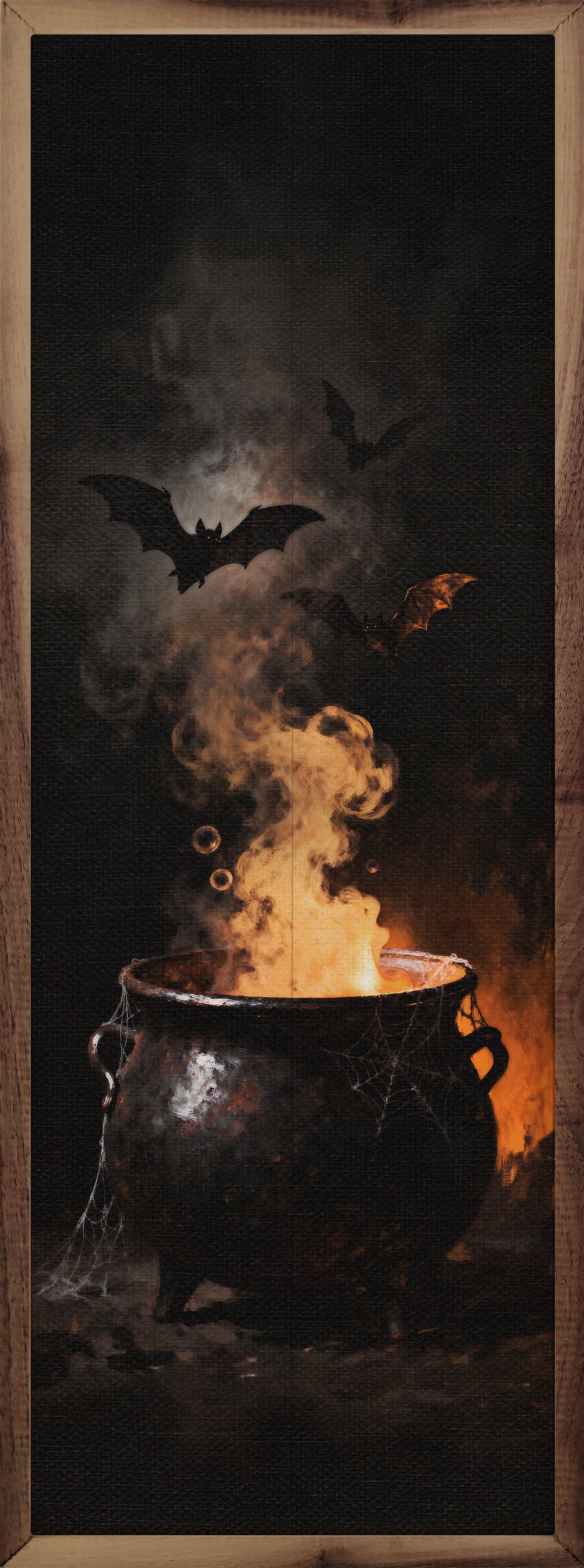 Kendrick Home Walnut Frames 4x12 Bats In Cauldron