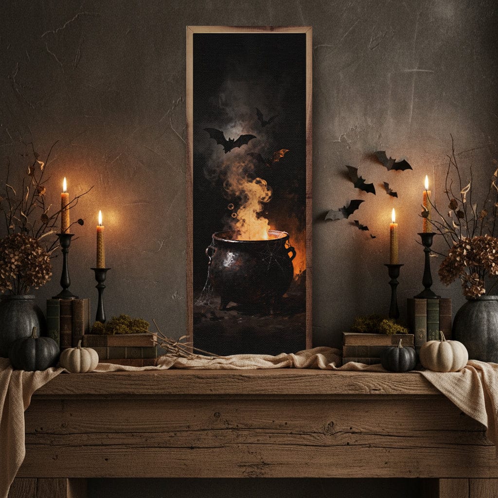 Kendrick Home Walnut Frames Bats In Cauldron