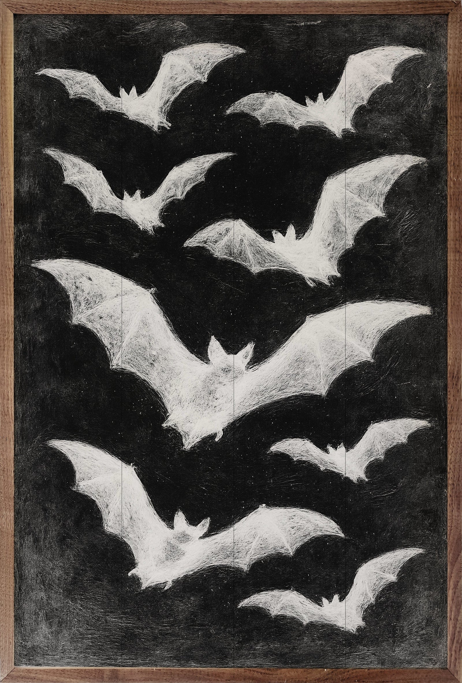 Kendrick Home Walnut Frames 5x8 / Brown Bats Printed and Framed Wall Sign
