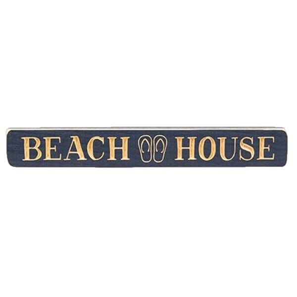 Beach House Sign - Engraved Wood 12&quot; Long-CWI Gifts-The Village Merchant