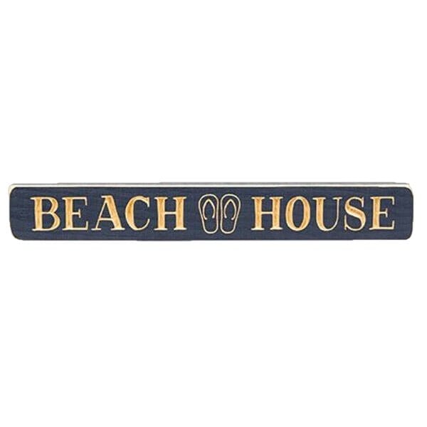 Beach House Sign - Engraved Wood 12" Long-CWI Gifts-The Village Merchant