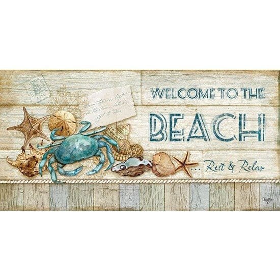 Penny Lane Publishing Beach Welcome By Mollie B Right Art Print - 9 X 18