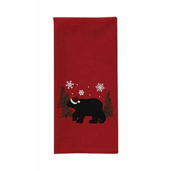Artistic Bathroom Towels  Marley Ungaro - Christmas Wreath Polar Bear -  DiaNoche Designs