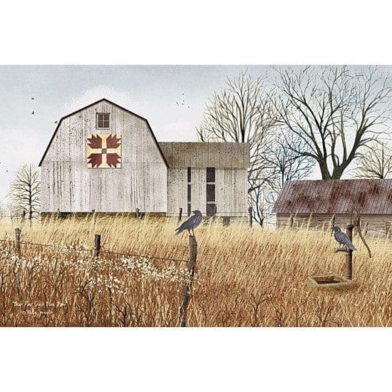 Penny Lane Publishing Bear Paws Quilt Block Barn By Billy Jacobs Art Print - 12 X 18