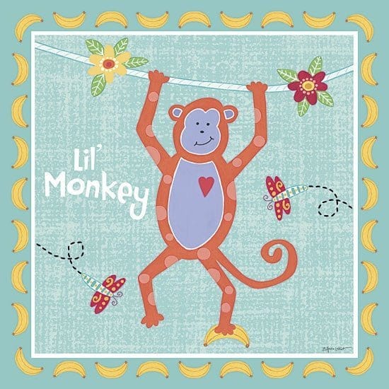 Beetle &amp; Bob Happy Monkey By Annie La Point Art Print - 12 X 12-Penny Lane Publishing-The Village Merchant