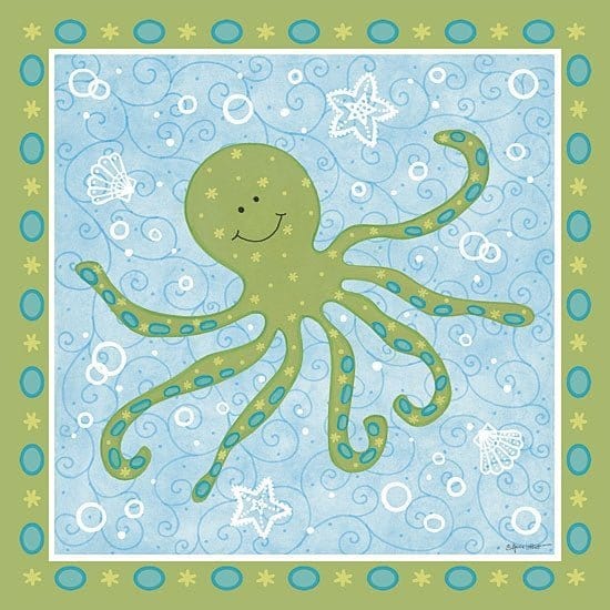 Beetle &amp; Bob Happy Squidd By Annie La Point Art Print - 12 X 12-Penny Lane Publishing-The Village Merchant