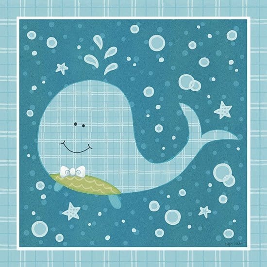 Beetle &amp; Bob Happy Whale By Annie La Point Art Print - 12 X 12-Penny Lane Publishing-The Village Merchant