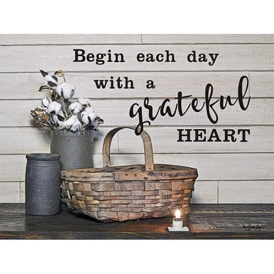 Begin Each Day With A Grateful Heart By Susie Boyer Art Print - 12 X 16-Penny Lane Publishing-The Village Merchant