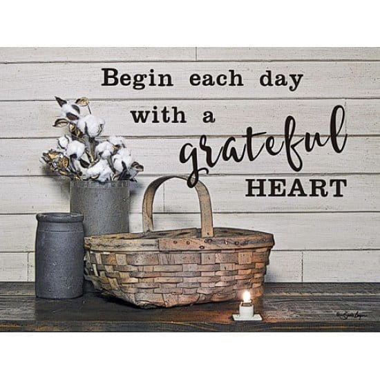 Penny Lane Publishing Begin Each Day With A Grateful Heart By Susie Boyer Art Print - 12 X 16