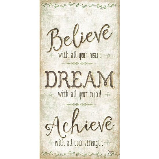 Penny Lane Publishing Believe, Dream, Achieve By Mollie B Right Art Print - 9 X 18