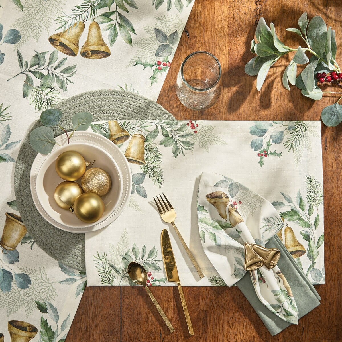 Bells Of Christmas Printed Napkin Set of 2