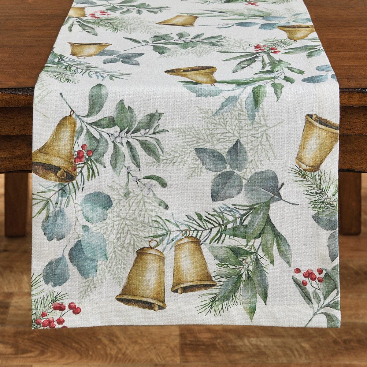 Bells Of Christmas Printed Table Runner 72" Long