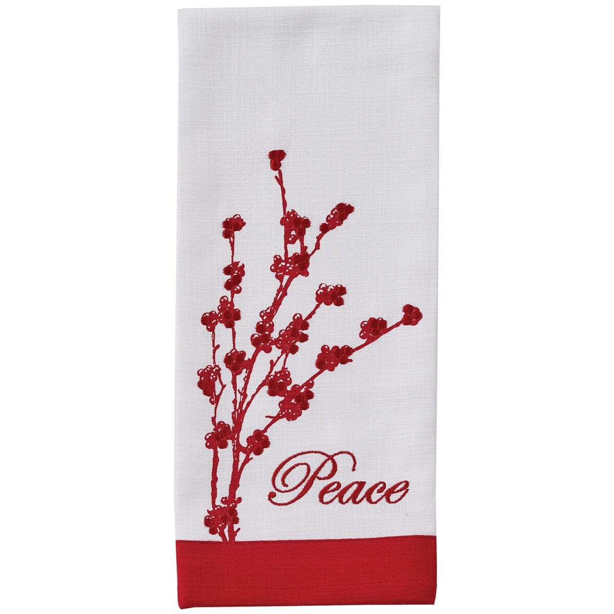 Berry Elegance Embroidered Patricia Heaton Home - Peace Decorative Towel