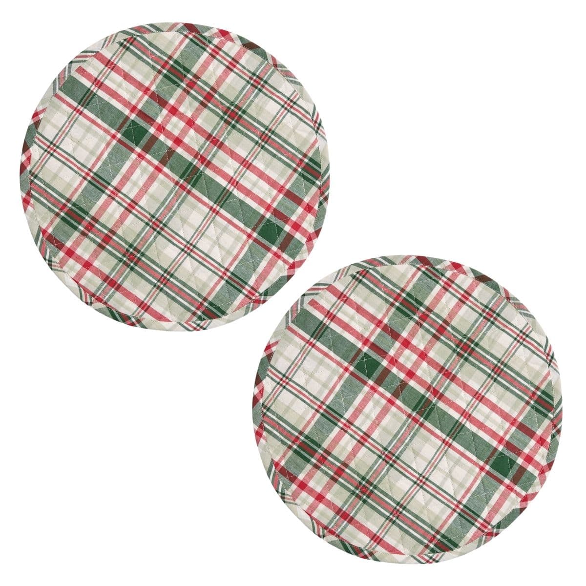 Berry Frost Quilted Placemat Round Set of 2