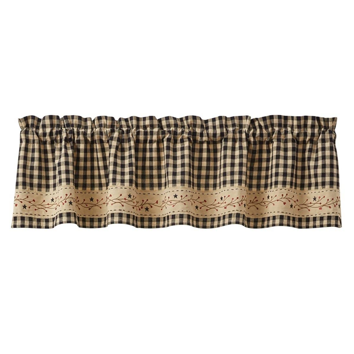 Berry Gingham Border Valance lined-Park Designs-The Village Merchant