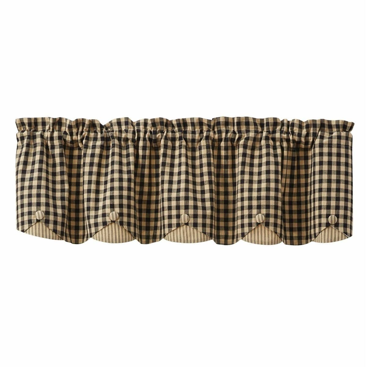 Berry Gingham Scalloped Valance lined-Park Designs-The Village Merchant