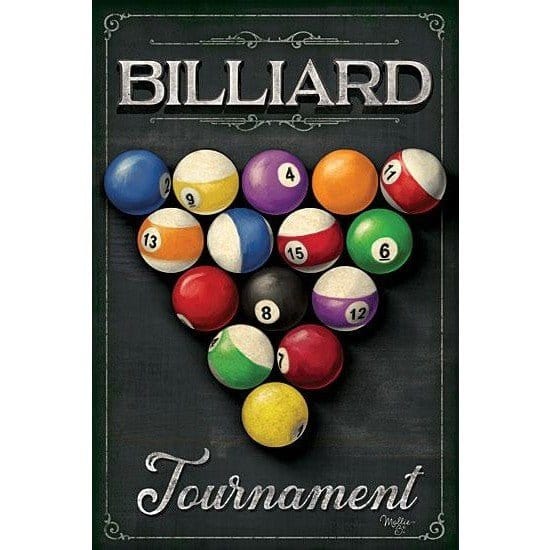 Penny Lane Publishing Billiards Tournament By Mollie B Right Art Print - 12 X 16