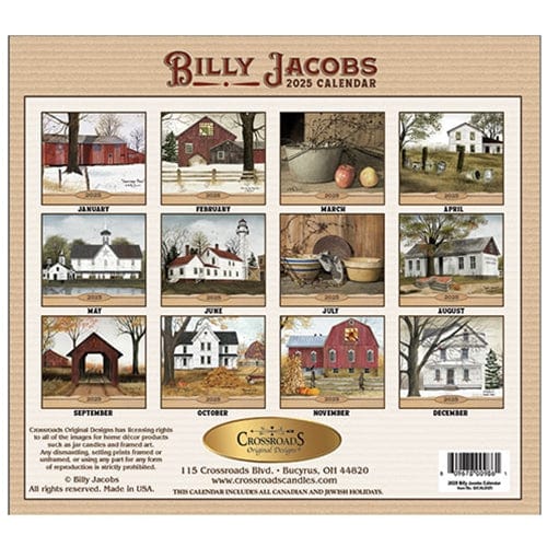 Billy Jacobs 2025 Wall Calendar