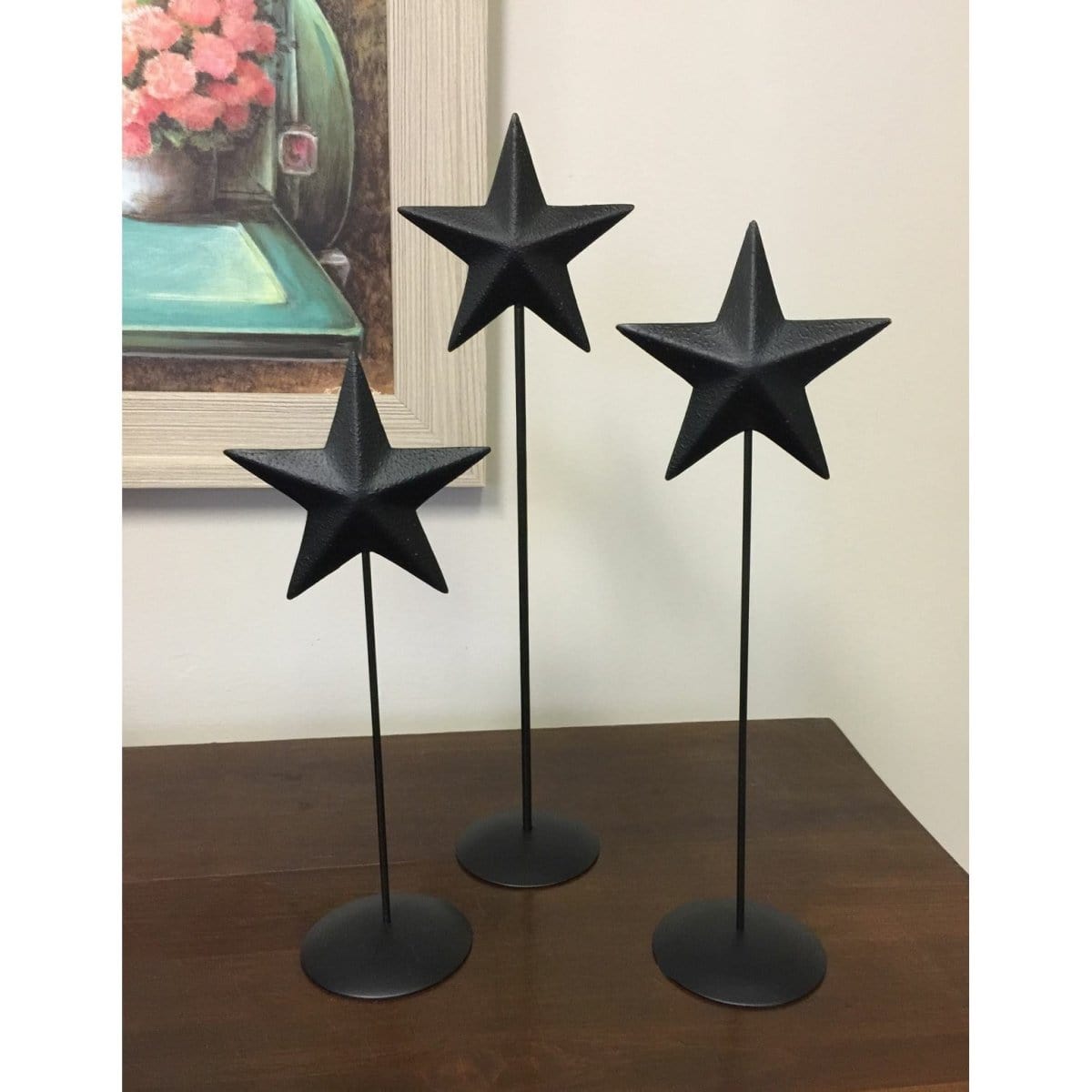 Black Barn Star Pedestals Set of 3-Country House-The Village Merchant