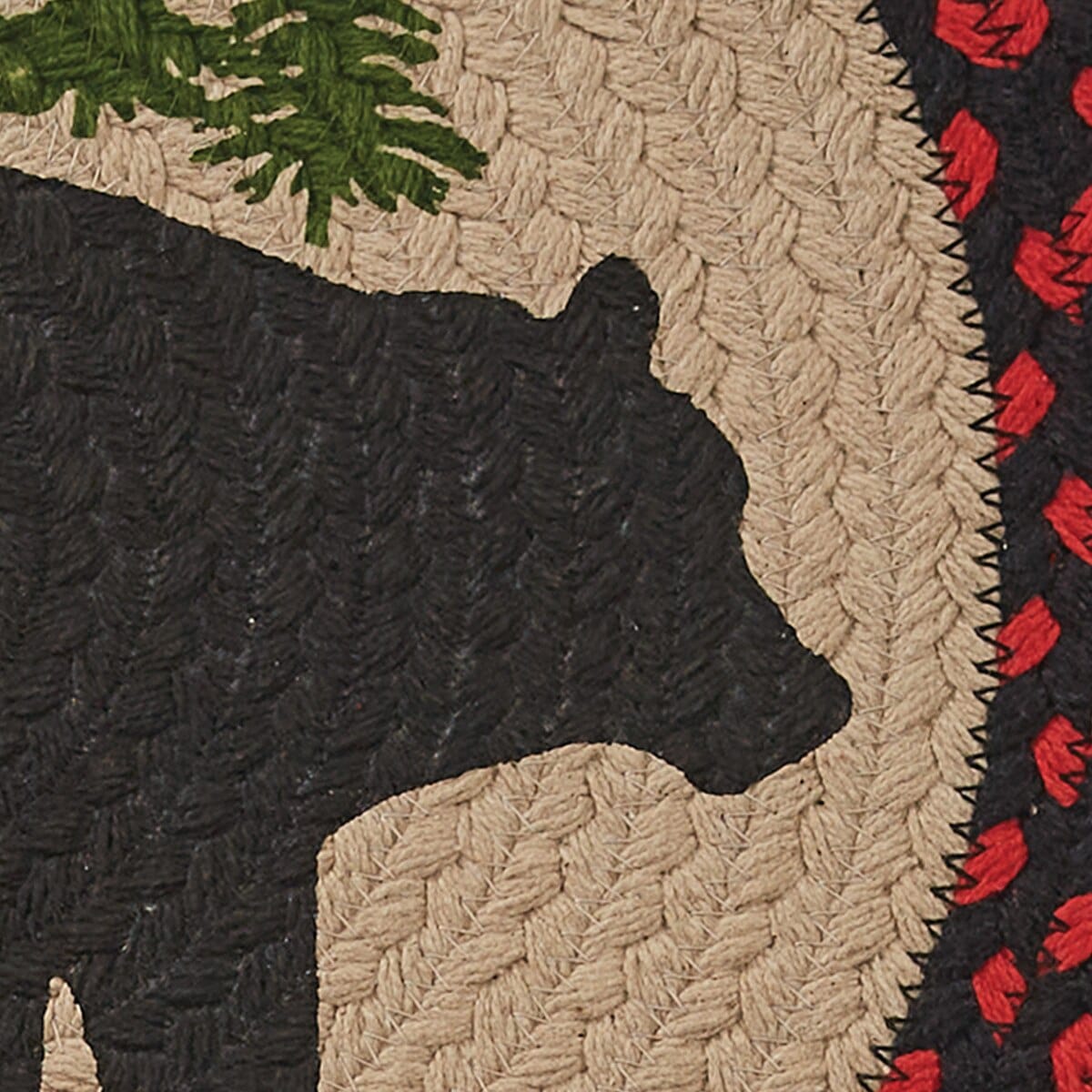 Park Designs Black Bear Braided & Printed Placemat Round Set of 2