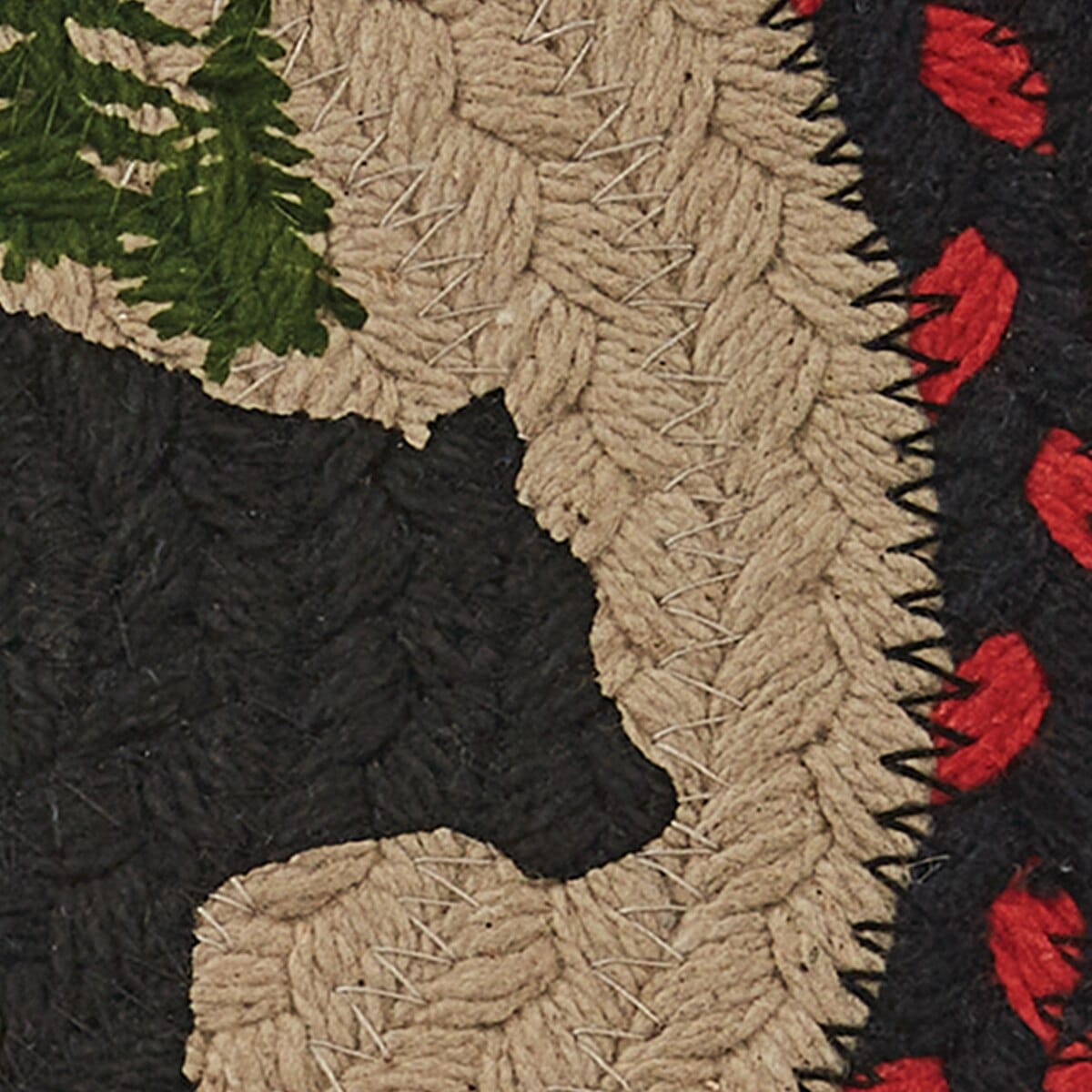Park Designs Black Bear Braided & Printed Trivet 8" Diameter Round Set of 2