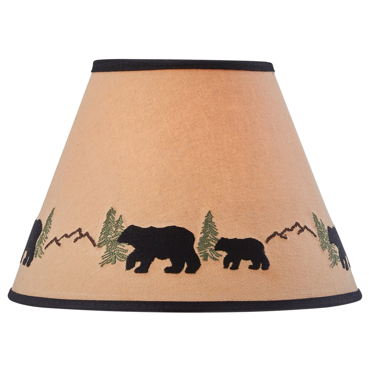 Black Bear Embroidered Lamp Shade - 2 Sizes