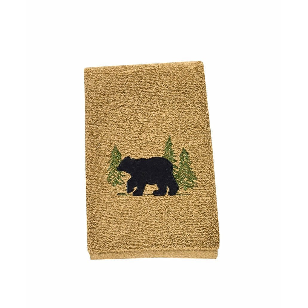 Black Bear Terry Fingertip Towel-Park Designs-The Village Merchant